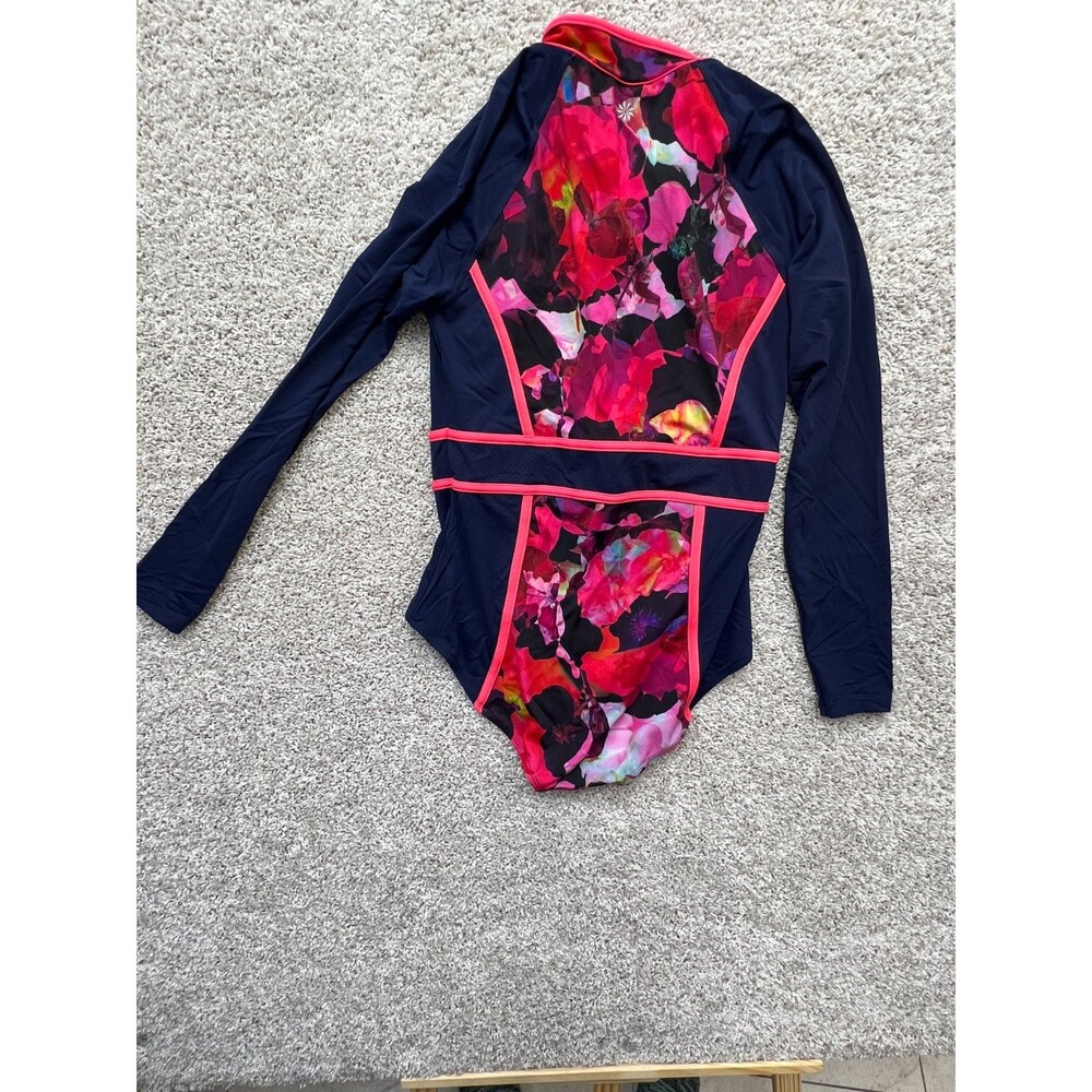 ATHLETA RED MYSTIQUE ONE PIECE RASHGUARD FOR SWIM SURF BEACH SIZE L - Picture 6 of 7